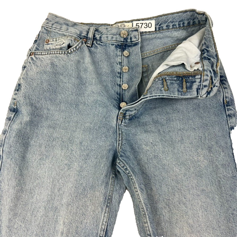 We The Free Jeans Women's Size 28 Blue Denim Medium Wash Button Fly Distressed - Picture 7 of 9